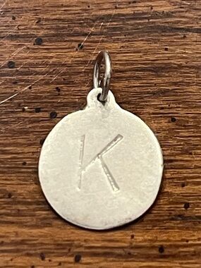 Helen Ficalora Sterling Silver Initial 'K' Round Charm Pendant